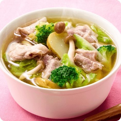 豚こまとじゃがいものホクホクまんぷくスープ